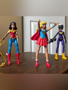 DC Supergirl Collector Figure Lot - Supergirl, Wonder Woman, and Batgirl